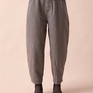 Beyond Nine remi black and white gingham denim barrel jeans